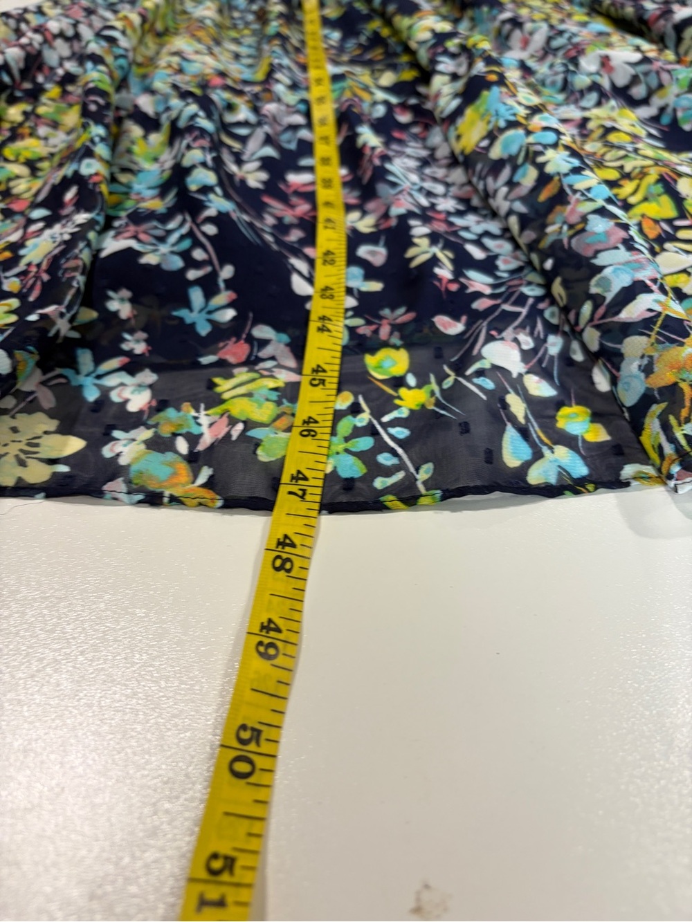 Julian Taylor Navy Floral Midi Dress with Green & Teal Print - Picture 10 of 13